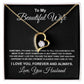 To My Beautiful Wife Necklace From Husband Pendant Jewelry with Message Card and Box Necklaces for Women Valentines Day Happy Anniversary Present for Birthday Merry Christmas for Wife Forever Love