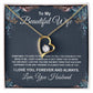 To My Beautiful Wife Necklace From Husband Pendant Jewelry with Message Card and Box Necklaces for Women Valentines Day Happy Anniversary Wedding Present for Birthday Merry Christmas for Wife Necklace Forever Love