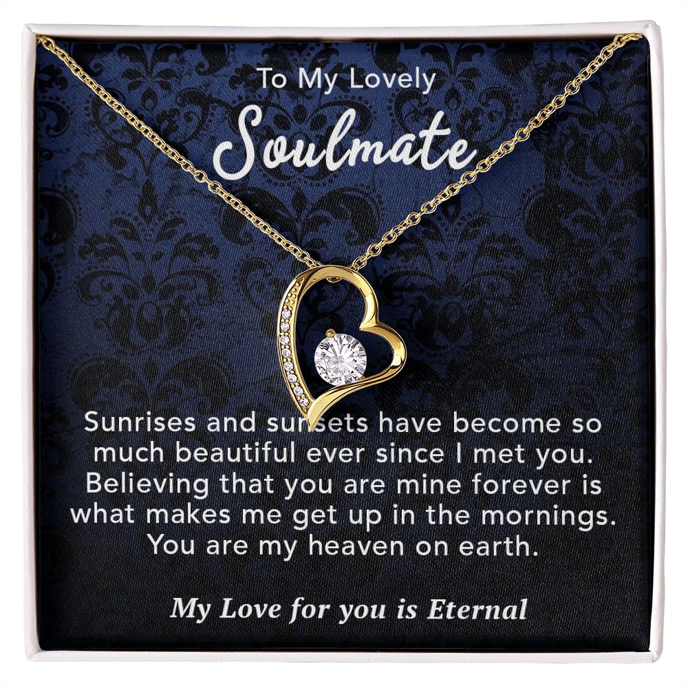 To My Lovely Soulmate Necklace Gift From Husband To My Badass Wife Pendant Wedding Jewelry with Message Card and Gift Box. Gift for Wife. Necklace Gift Set for Wife Necklace Gifts Box Gift Box Styles Forever Love