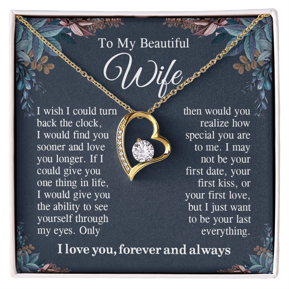 To My Beautiful Soulmate Necklace Gift For Her, Wife Gifts From Husband, Valentine Gifts For Wife From Husband To My Wife Necklace Message Card and Necklace Gift Box Gift Box Styles on Birthday, Wedding, Anniversary, Valentine Forever Love
