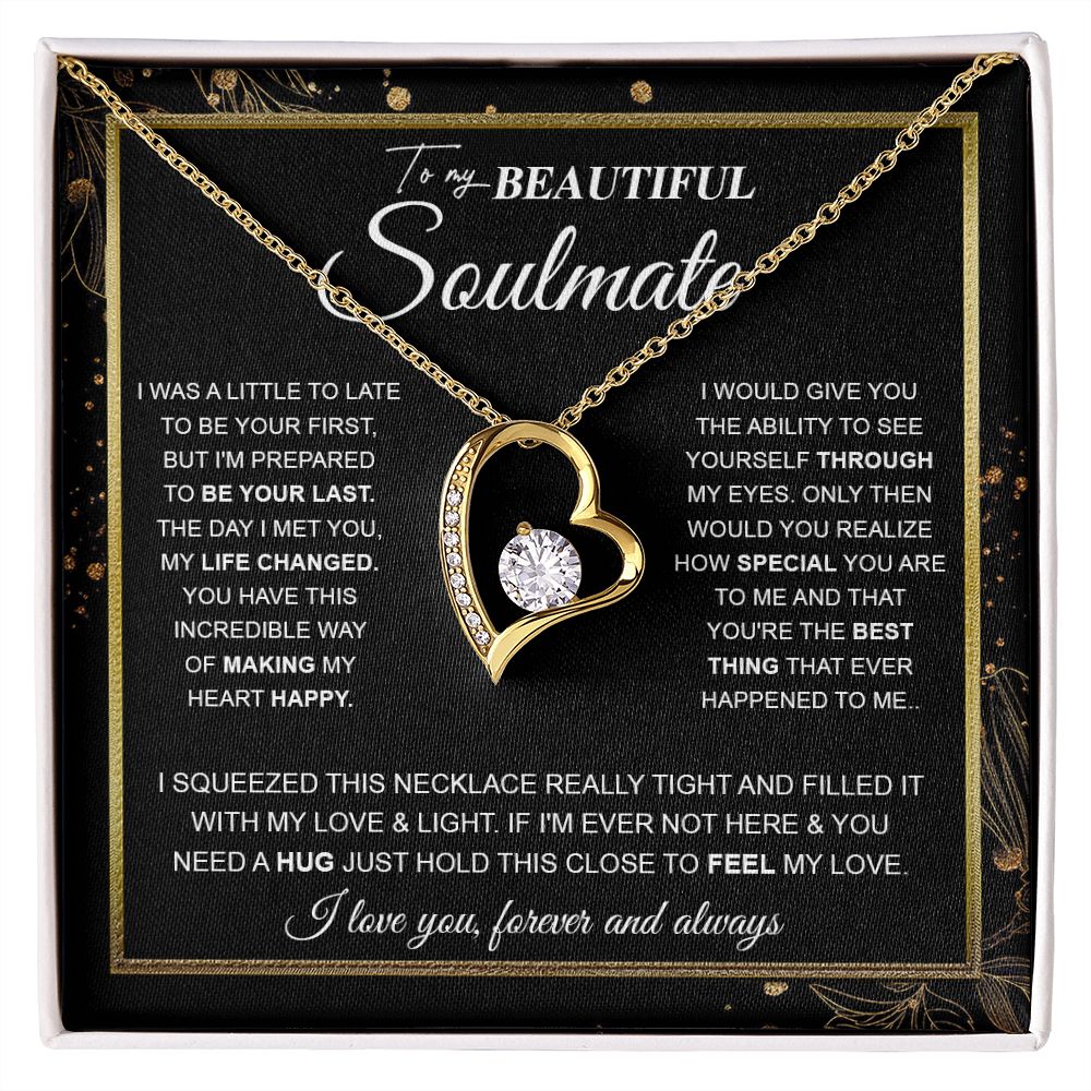 to My Beautiful Soulmate Necklace Future Wife Gifts, Promise Necklace For Her, Fiance Gifts For Her, Valentine Birthday Gifts For Future Wife With Message Card Box LED, Soulmate Necklace For Women, To My Wife Necklace Forever Love