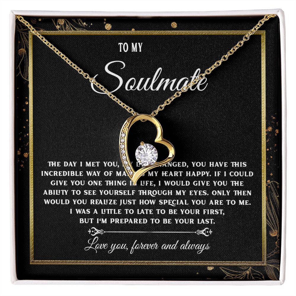 To My Soulmate Necklace, Necklaces For Wife from Husband, Soulmate Necklace to My Beautiful Wife, Necklace For Soulmate with Message Card and Necklace Gift Box Gift Box Styles on Birthday, Christmas, Wedding, Anniversary, Valentine Forever Love