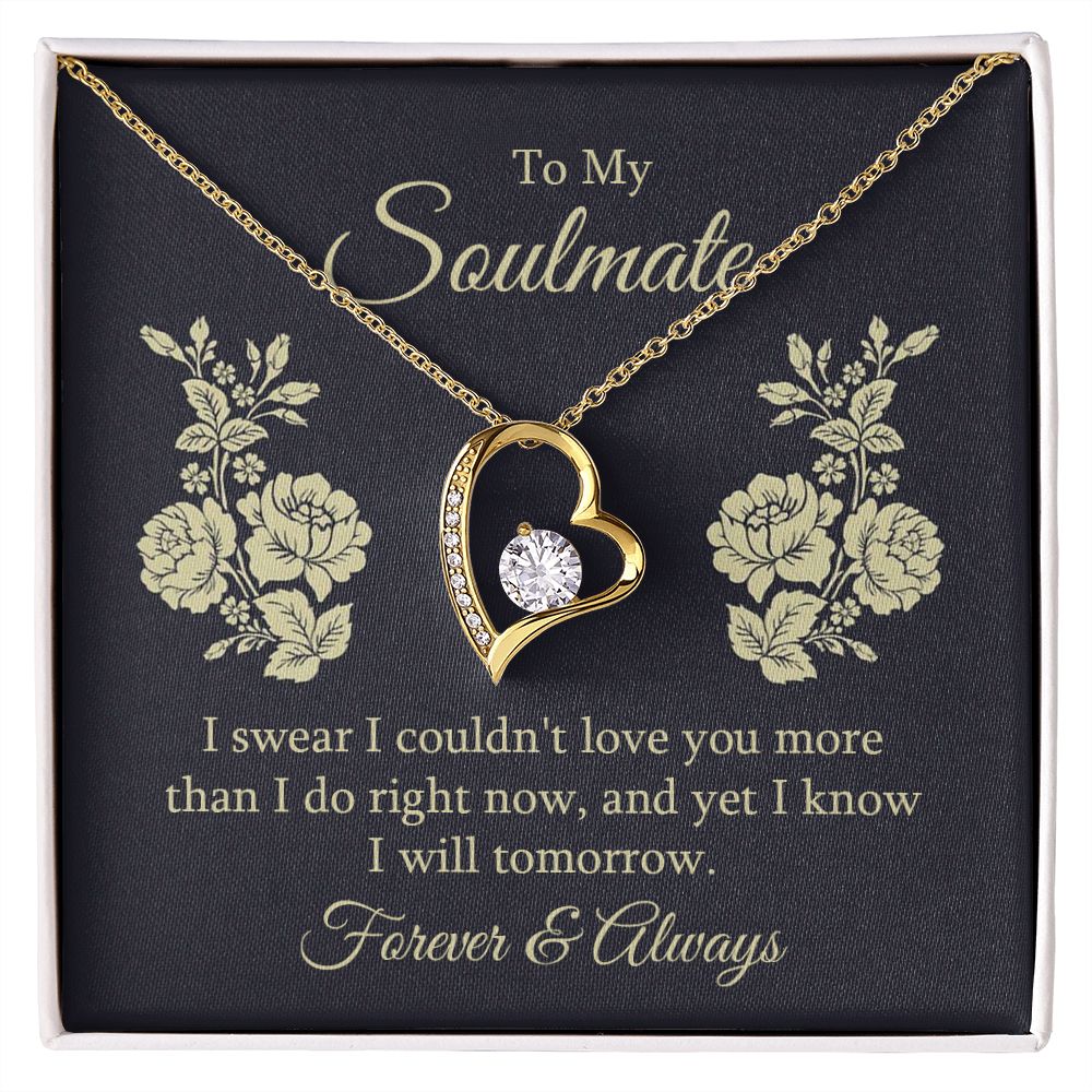 To My Soulmate Necklace for her Jewelry For Her Couples Gifts Necklaces For Soul Mate Christmas Jewelry, Forever & Always, Love Knot Meaningful Necklace Message Card and Gift Box Styles on Birthday, Christmas, Anniversary Forever Love