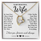 To My Beautiful Wife Necklace Gift, Soulmate for Wife Birthday Gifts from Husband, Anniversary for Women, Soulmate Gifts, Message Card and Necklace Gifts Box Gift Box Styles on Birthday, Wedding, Anniversary, Valentine Forever Love