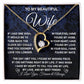 To My Beautiful Wife Necklace Gift for Her, Soulmate for Wife Birthday Gifts from Husband, Wedding Jewelry for Women, Soulmate Gifts, Message Card and Necklace Gifts Box Gift Box Styles on Birthday, Wedding, Anniversary, Valentine Forever Love