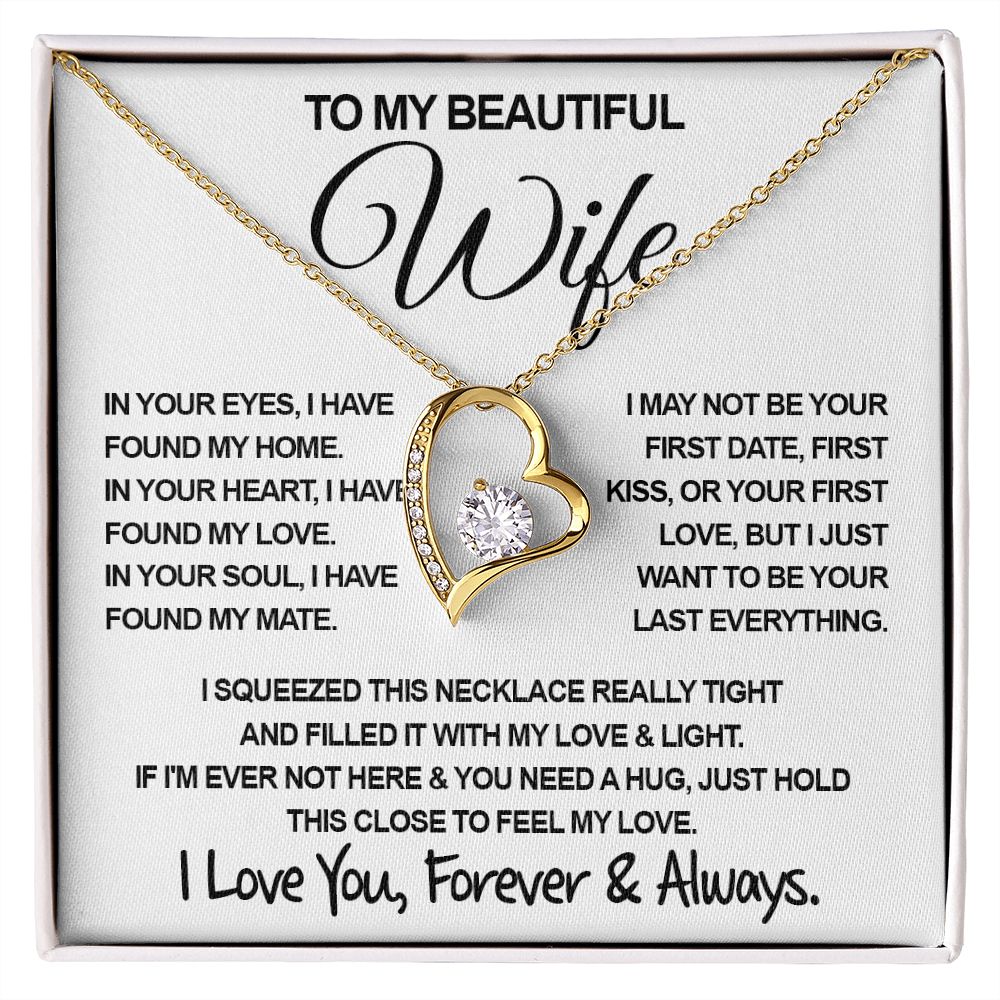 To My Beautiful Wife Necklace, Soulmate Jewelry For Women, Wife Necklace From Husband, Soulmate Birthday Gifts Necklace For Wife, Soulmate Gifts For Her, To My Future Wife Necklace Soulmate Forever Love