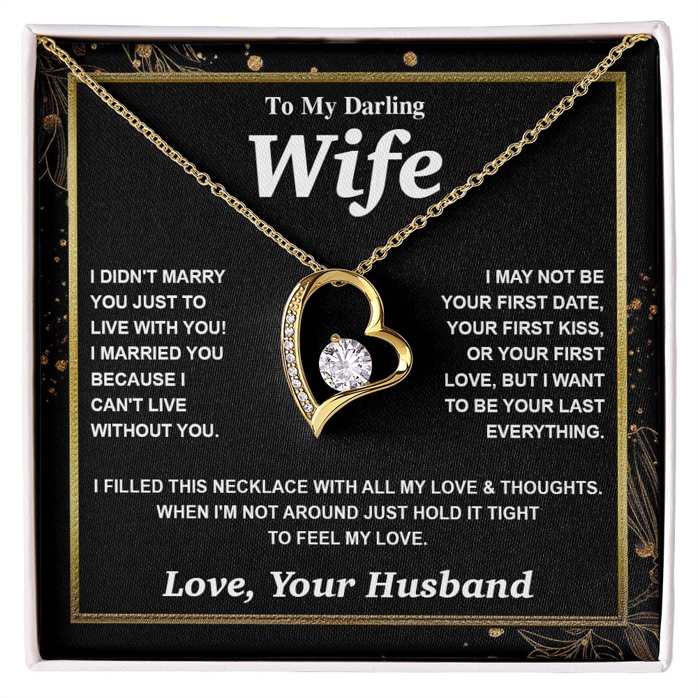 Valentine Gifts for Wife Necklace from Husband, Gifts for Wife from Husband, Wedding Gifts for Her Gifts Soulmate Message Card and Necklace Gift Box Gift Box Styles on Birthday, Wedding, Anniversary, Valentine Forever Love
