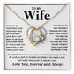 Couples Gifts Necklace To My Wife Necklace Valentine Christmas Jewelry Romantic Gifts For My Wife Pendant Jewelry with Message Card and Box Necklaces for Women Valentines Day Happy Anniversary Wedding Present Forever Love