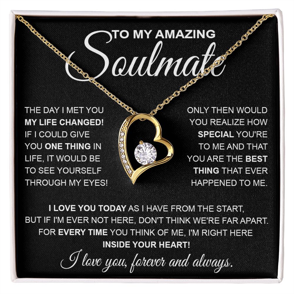 to My Soulmate Necklace, Soulmate Jewelry for Women, Wife Gifts from Husband , Necklace for Wife Soulmate Gifts Future Wife Necklace Message Card and Gift Box Styles on Birthday, Wedding, Anniversary, Valentine Forever Love
