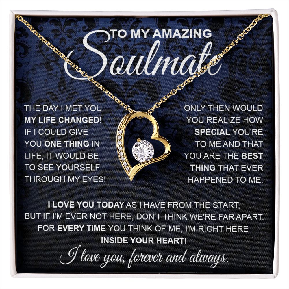 to My Soulmate Necklace, Soulmate Jewelry for Women, Wife Gifts from Husband, Anniversary Necklace for Wife Soulmate Gifts Future Wife Necklace Message Card and Gift Box Styles on Birthday, Wedding, Anniversary, Valentine Forever Love