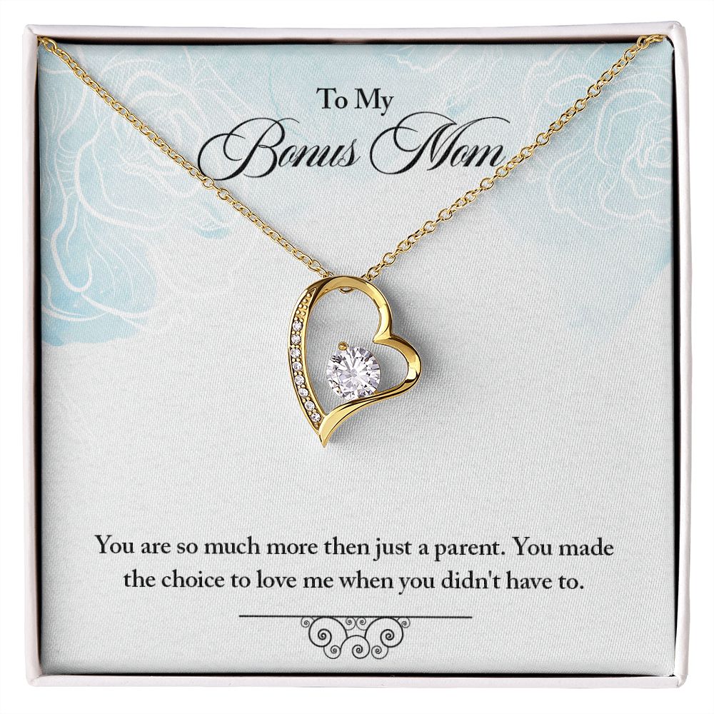 My Bonus Mom Necklace, Dear Mom, Mother's Day Necklace, Gift for Mom from Daughter, Son, Amazing Mom, Perfect Mother Mother's Day Gift, Love Knot Necklace Message Card and Gift Box Styles on Birthday, Christmas, Anniversary  Forever Love