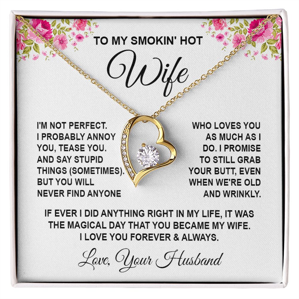 Wife Necklace Gifts from Husband, Wedding Anniversary Gifts for Wife from Husband, Wife Valentine Gifts from Husband, To My Wife Necklace Message Card and Necklace Gifts Box Gift Box Styles on Birthday, Wedding, Anniversary, Valentine Forever Love