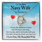 Couples Gifts, To My Navy Wife Necklace Gifts From Husband, Wedding Anniversary Jewelry For Wife From Husband, Wife Birthday From Husband, To My Soulmate Message Card and Gift Box styles On Birthday, Christmas, Anniversary  Forever Love