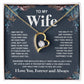 Couples Gifts Necklace To My Wife Necklace Anniversary Valentine Jewelry Romantic Gifts For My Wife Pendant Jewelry with Message Card and Box Necklaces for Women Valentines Day Happy Anniversary Wedding Present Forever Love