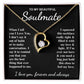 To My Beautiful Soulmate Necklace Gifts for Her, Soulmate for Wife Birthday Gifts from Husband, Valentine for Women, Soulmate Gifts, Message Card and Necklace Gifts Box Gift Box Styles on Birthday, Wedding, Anniversary, Valentine Forever Love