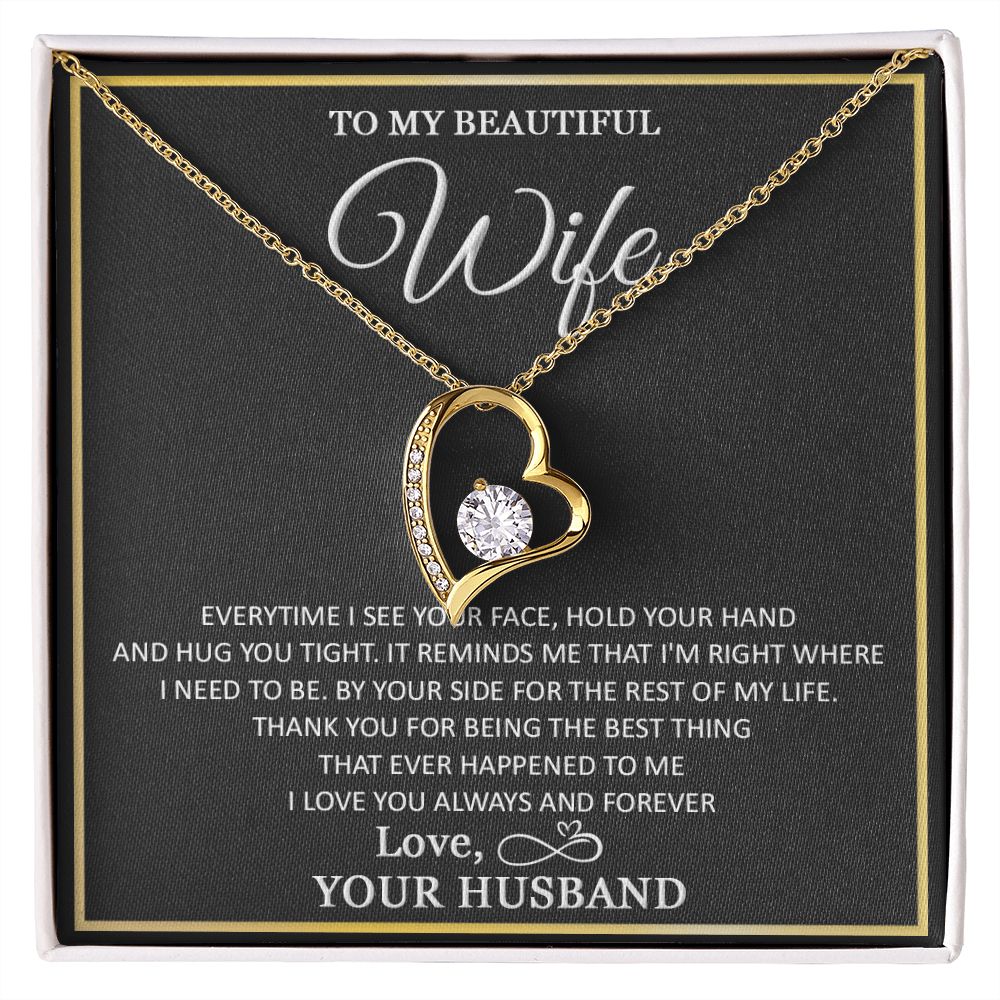 To My Wife Necklace, Necklace For Wife From Husband, To My Soulmate Necklace, Girlfriend Necklace, Soulmate For Wife, Beautiful Soulmate, Necklace Custom Name Message Card and Gift Box Styles on Birthday, Christmas, Wedding, Anniversary Forever Love