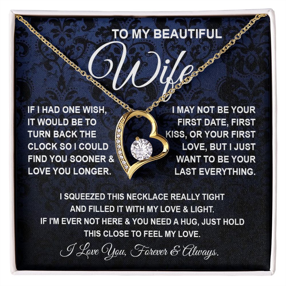 To My Beautiful Wife Necklace, Soulmate Jewelry For Women, Wife Necklace From Husband, Soulmate Gift For Her, To My Future Soulmate Necklace Message Card and Necklace Gift Box Gift Box Styles on Birthday, Wedding, Anniversary, Valentine Forever Love