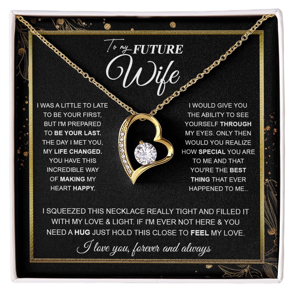 to My Future Wife Necklace Future Wife Gifts, Promise Necklace For Her, Fiance Gifts For Her, Valentine Birthday Gifts For Future Wife With Message Card Box LED, Soulmate Necklace For Women, To My Wife Necklace Forever Love