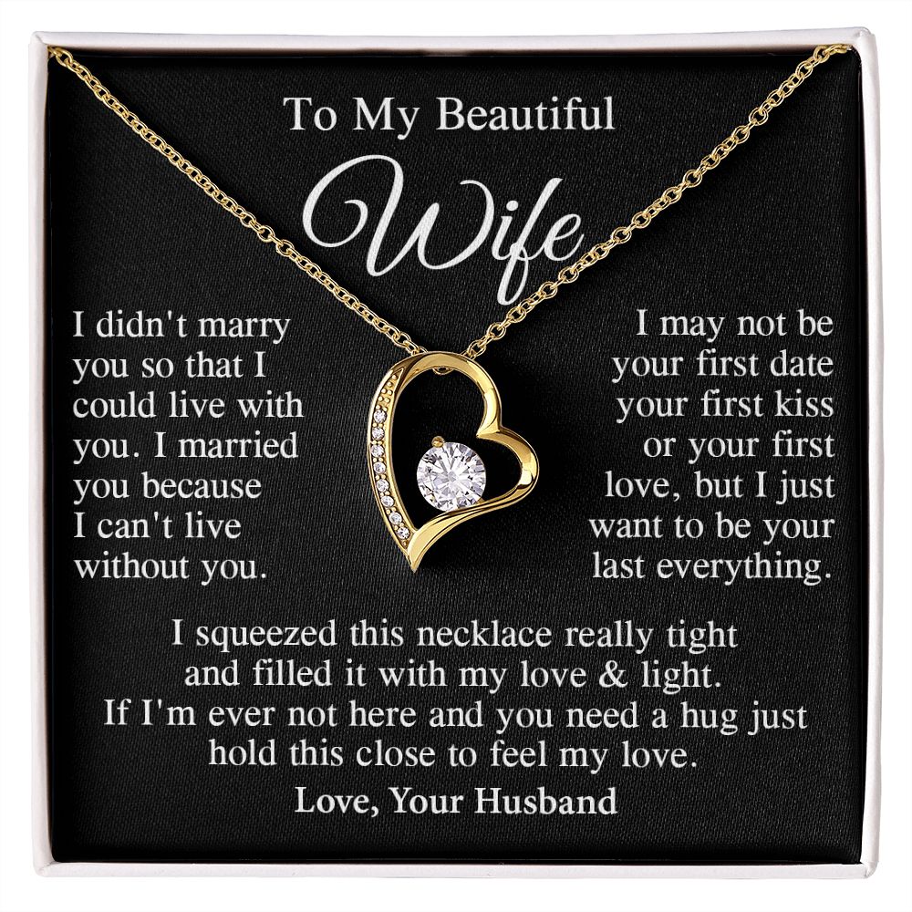 Wife Necklace Gift From Husband, Anniversary Romantic Gifts for Wife from Husband, Wife Birthday Gifts Message Card and Necklace Gifts Box Gift Box Styles on Birthday, Wedding, Anniversary, Valentine Forever Love