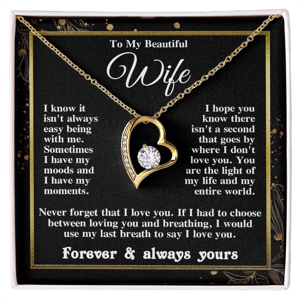 Gifts for Wife Necklace from Husband, Gifts for Wife from Husband, Birthday Gifts for Her Gifts Soulmate Message Card and Necklace Gift Box Gift Box Styles on Birthday, Wedding, Anniversary, Valentine Forever Love