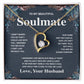 Soulmate Necklace Gift From Husband To My Badass Wife Valentines Days Anniversary Jewelry with Message Card and Gift Box. Gift for Wife. Necklace Gift Set for Wife Message Card and Necklace Gifts Box Gift Box Styles Forever Love