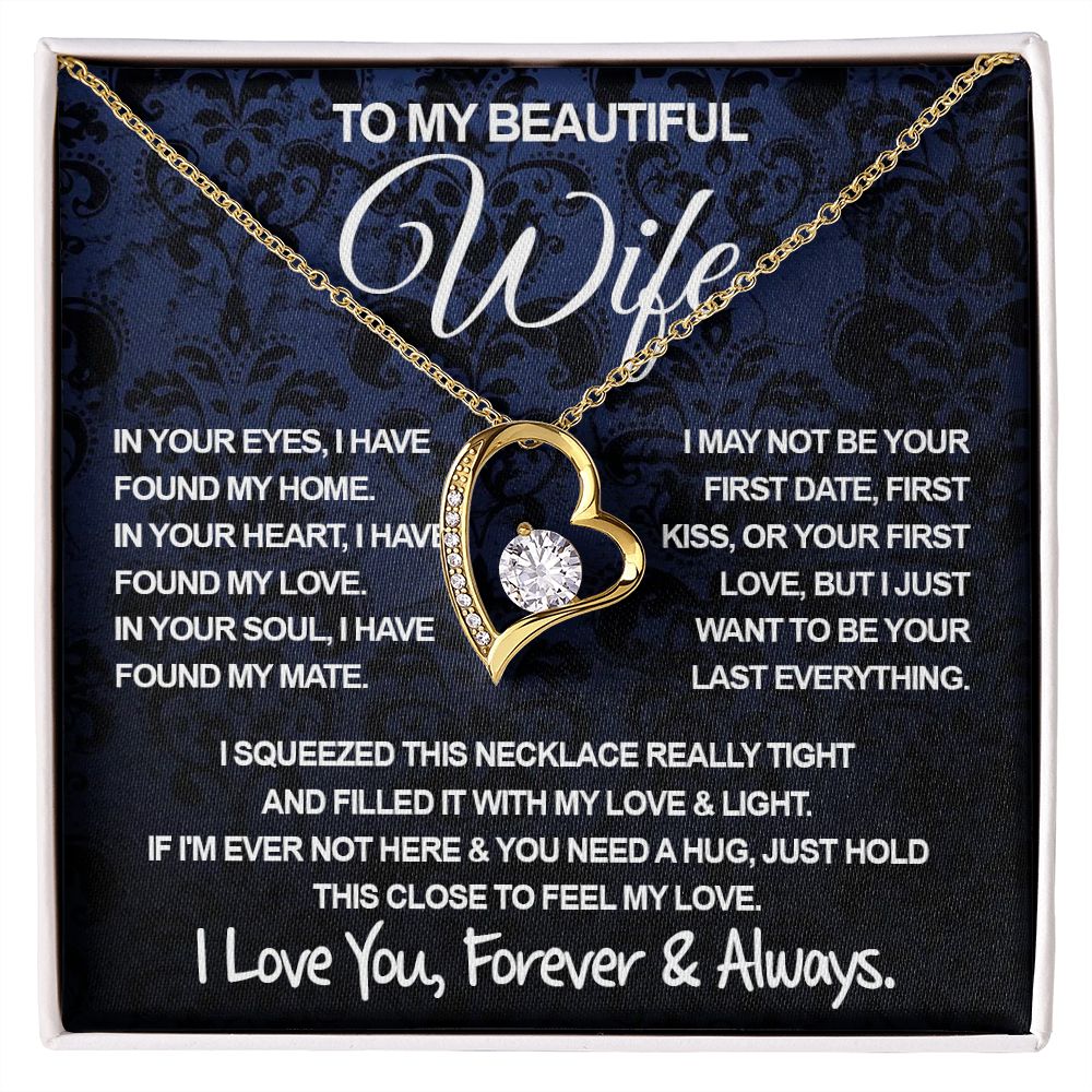 To My Beautiful Wife Necklace, Soulmate Jewelry For Women, Wife Necklace From Husband, Soulmate Anniversary Gifts Necklace For Wife, Soulmate Gifts For Her, To My Future Wife Necklace Soulmate Forever Love