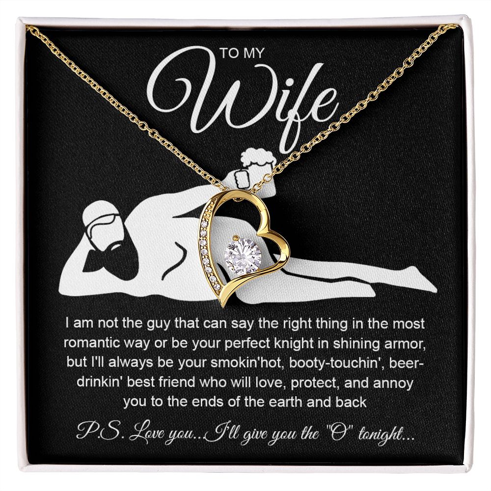 To My Wife Necklace For Women, Funny Gifts For Girlfriend,Valentine Christmas Presents For Girlfriend, Best Birthday Meaningful Gift Ideas For Wife, Women Romantic Jewelry For Her Anniversary Message Card and Gift Box Styles Forever Love