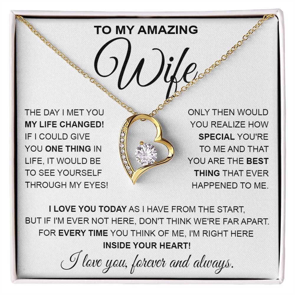 to My Wife Necklace, Soulmate Jewelry for Women, Wife Gifts from Husband , Valentine Necklace for Wife Soulmate Gifts Future Wife Necklace Message Card and Gift Box Styles on Birthday, Wedding, Anniversary, Valentine Forever Love