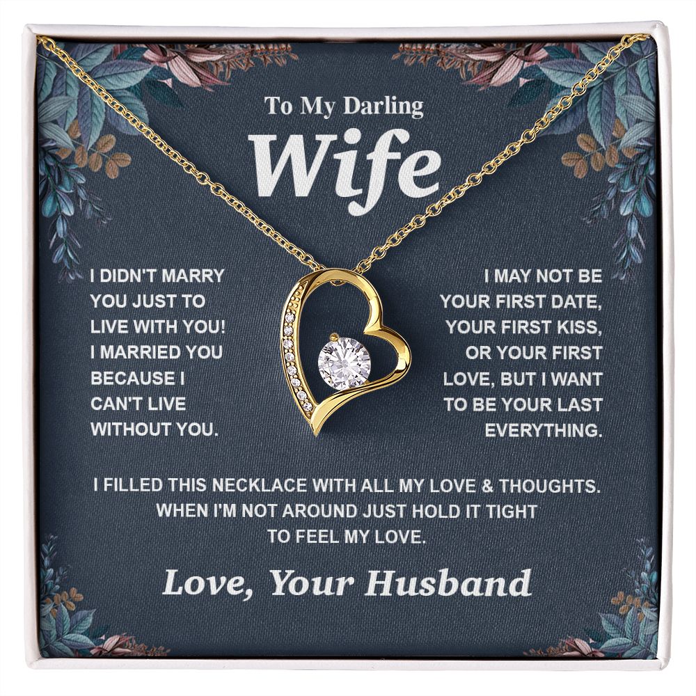 Valentine Gifts for Wife Necklace from Husband, Gifts for Wife from Husband, Valentine Gifts for Her Gifts Soulmate Message Card and Necklace Gift Box Gift Box Styles on Birthday, Wedding, Anniversary, Valentine Forever Love