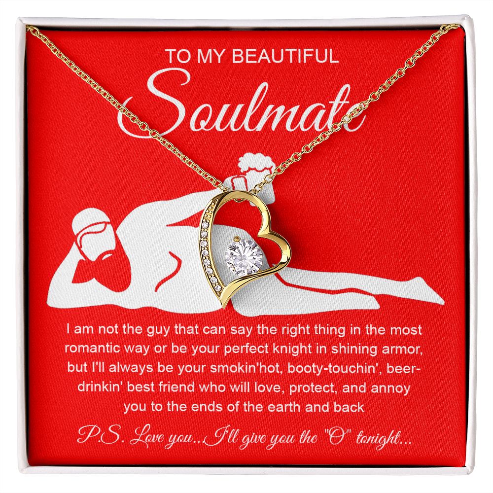 To My Beautiful Soulmate Necklace For Women, Funny Gifts For Girlfriend,Valentine Presents For Girlfriend, Best Birthday Meaningful Gift Ideas For Wife, Women Romantic Jewelry For Her Anniversary Message Card and Gift Box Styles Forever Love
