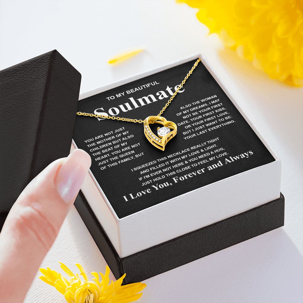 Gifts For Soulmate Birthday Gifts From Husband Necklace Valentines Days, Necklace for Future Soulmate, Anniversary Necklace Jewelry for Wife Necklace Gifts from Husband - Soulmate Gift Necklace with Message Card and Gift Box Forever Love