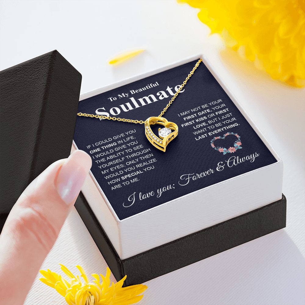 To My Future Wife Necklace My Last Everything, Promise Necklace For Her, Fiance Gifts For Her, Birthday Gifts For Future Wife With Message Card Box LED, Soulmate Necklace For Women, To My Wife Necklace Forever Love