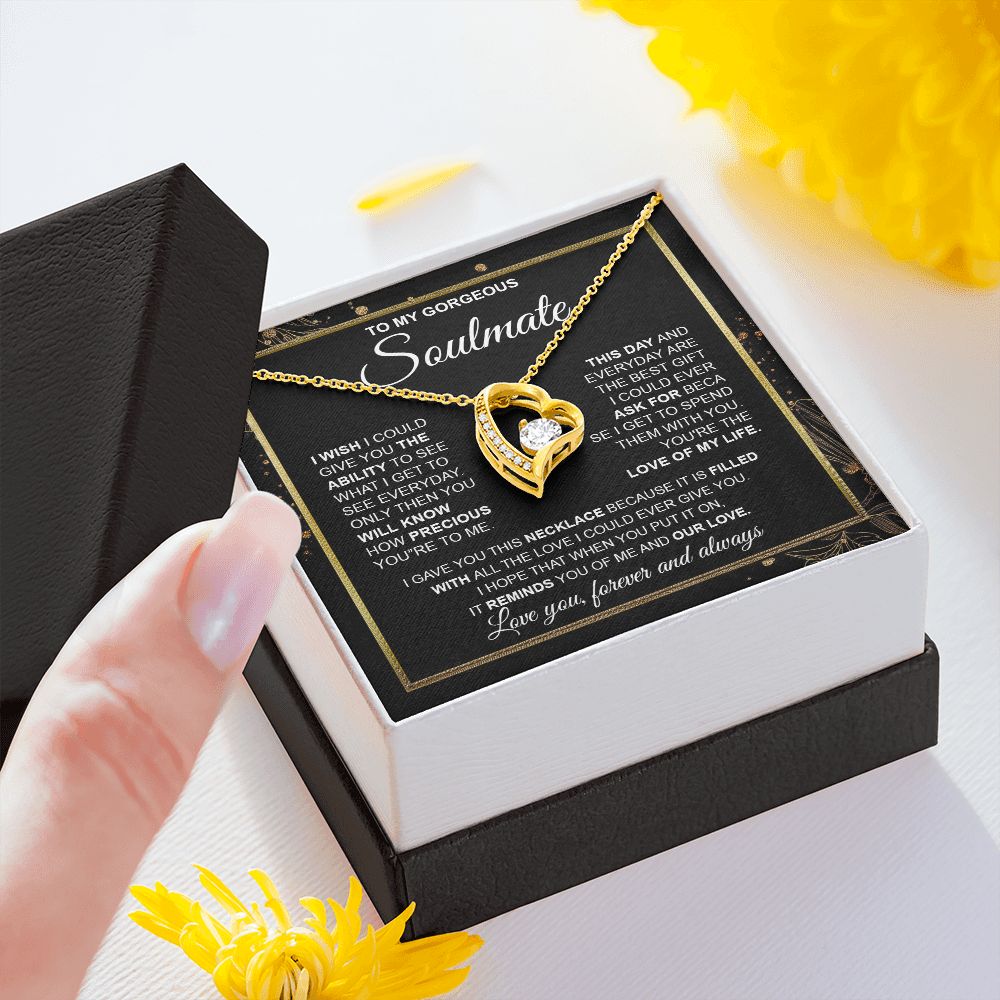 to My Soulmate Necklace from Husband, Necklaces for Wife from Husband, to My Soulmate Necklace for Women, Soulmate Jewelry for Wife Wedding Jewelry Gifts for Wife Valentine Gifts from Husband Forever Love