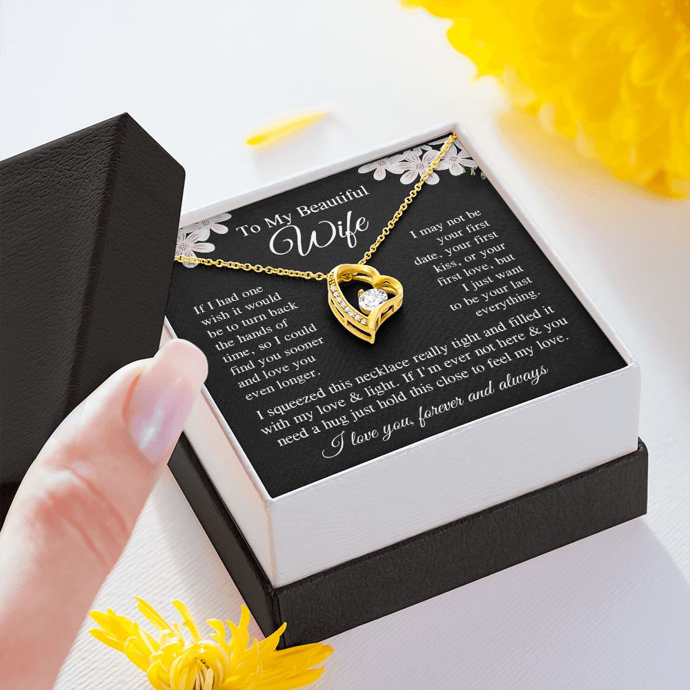 Wife Necklace Gift for Her, Soulmate Jewelry, Necklace for Future Soulmate, Wedding Valentine Jewelry for Wife Necklace Gifts from Husband - Soulmate Gift Necklace with Message Card and Gift Box Forever Love
