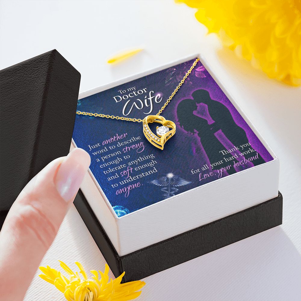 Couples Gifts,To My Doctor Wife Girlfriend Necklace Gifts From Husband, Wedding Anniversary Jewelry For Wife From Husband, Wife Birthday From Husband, To My Beautiful Wife Girlfriend Message Card and Gift Box styles On Birthday, Christmas, Anniversary For
