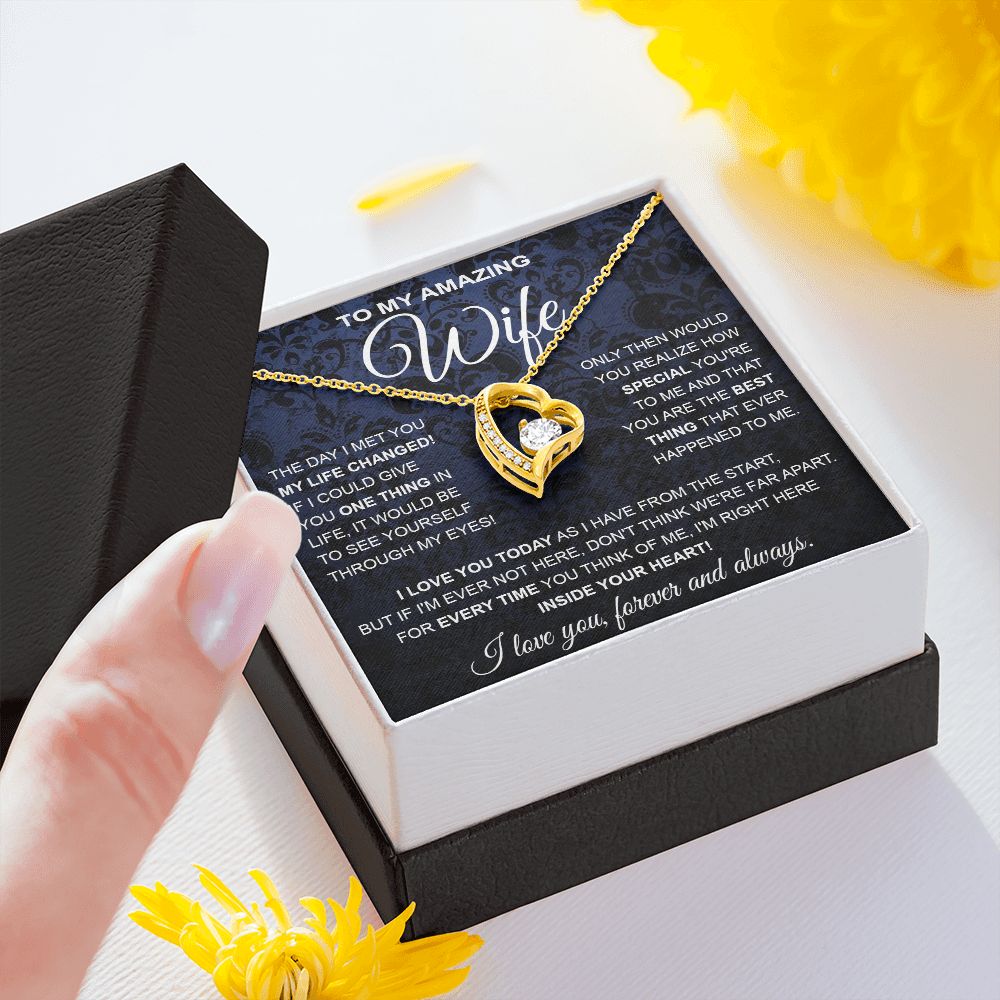 to My Wife Necklace, Soulmate Jewelry for Women, Wife Gifts from Husband, Anniversary Necklace for Wife Soulmate Gifts Future Wife Necklace Message Card and Gift Box Styles on Birthday, Wedding, Anniversary, Valentine Forever Love