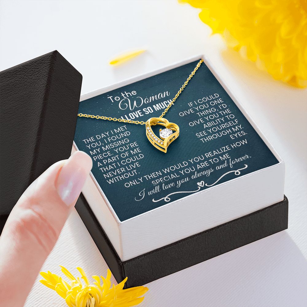 To The Woman Necklace Future Wife Gifts, Promise Necklace For Her, Fiance Gifts For Her, Valentine Birthday Gifts For Future Wife With Message Card Box LED, Soulmate Necklace For Women, To My Wife Necklace Forever Love