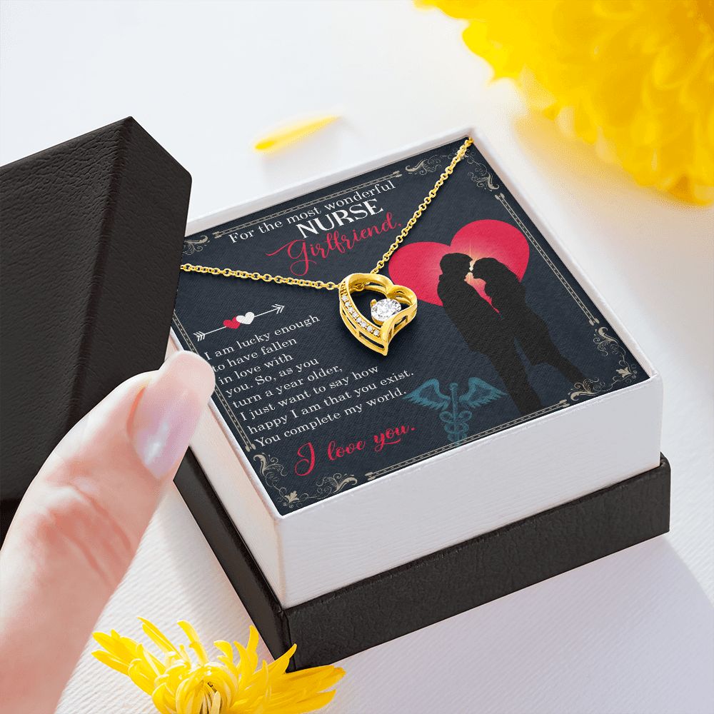 Couples Gifts, Nusre Wife Girlfriend Necklace Gifts From Husband, Wedding Anniversary Jewelry For Wife From Husband, Wife Birthday From Husband, To My Beautiful Girlfriend Message Card and Gift Box styles On Birthday, Christmas, Anniversary  Forever Love