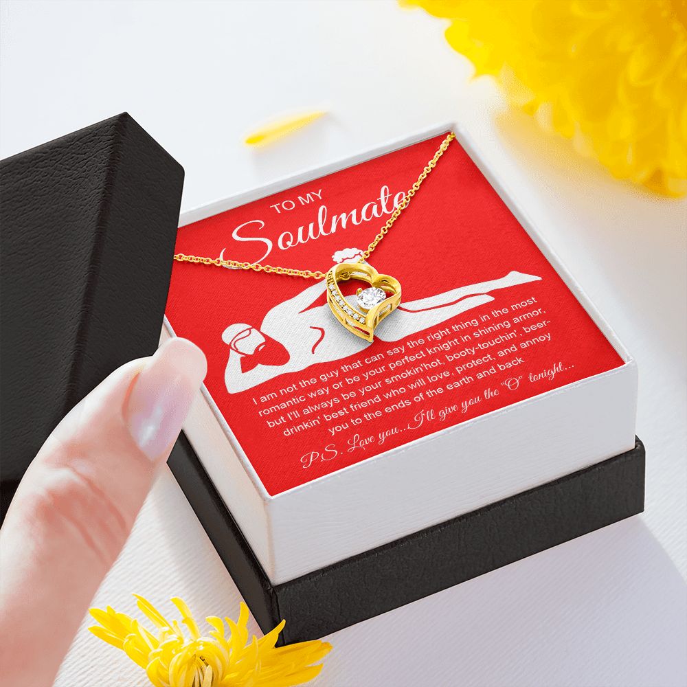 To My Soulmate Necklace For Women, Funny Gifts For Girlfriend,Valentine Presents For Girlfriend, Best Birthday Meaningful Gift Ideas For Wife, Women Romantic Jewelry For Her Anniversary Message Card and Gift Box Styles Forever Love