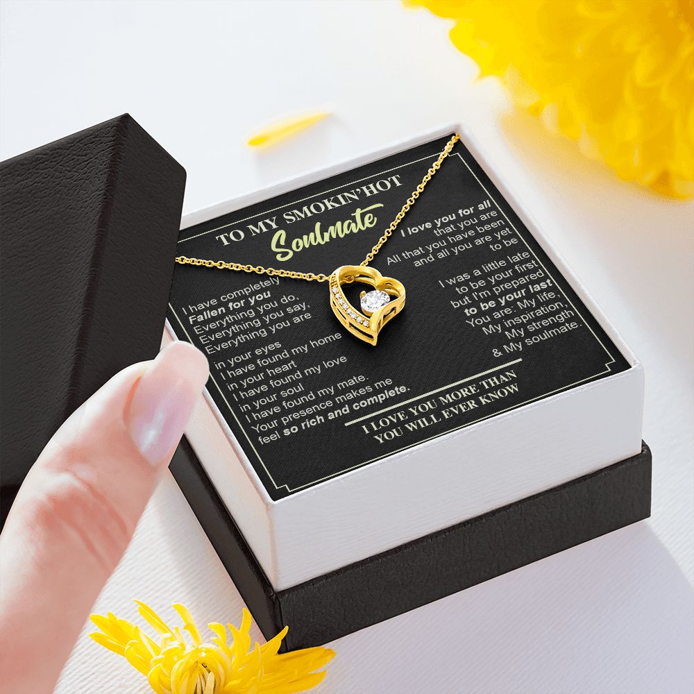 Couples Gifts, Necklace To My Hot Soulmate Necklace Gifts For My Wife with Future Wife Soulmate Girlfriend Necklaces Customer Name Message Card and Gift Box styles On Birthday, Christmas, Anniversary Forever Love