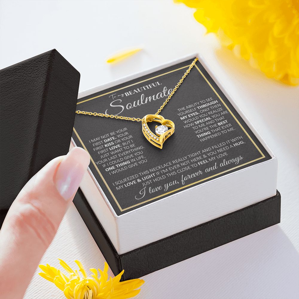 To My Future Wife Necklace, to my Wife Necklace, Necklaces For Wife From Husband, To My Beautiful Soulmate Necklace, Necklace Custom Name Message Card and Gift Box Styles on Birthday, Christmas, Wedding, Anniversary, Valentine Forever Love