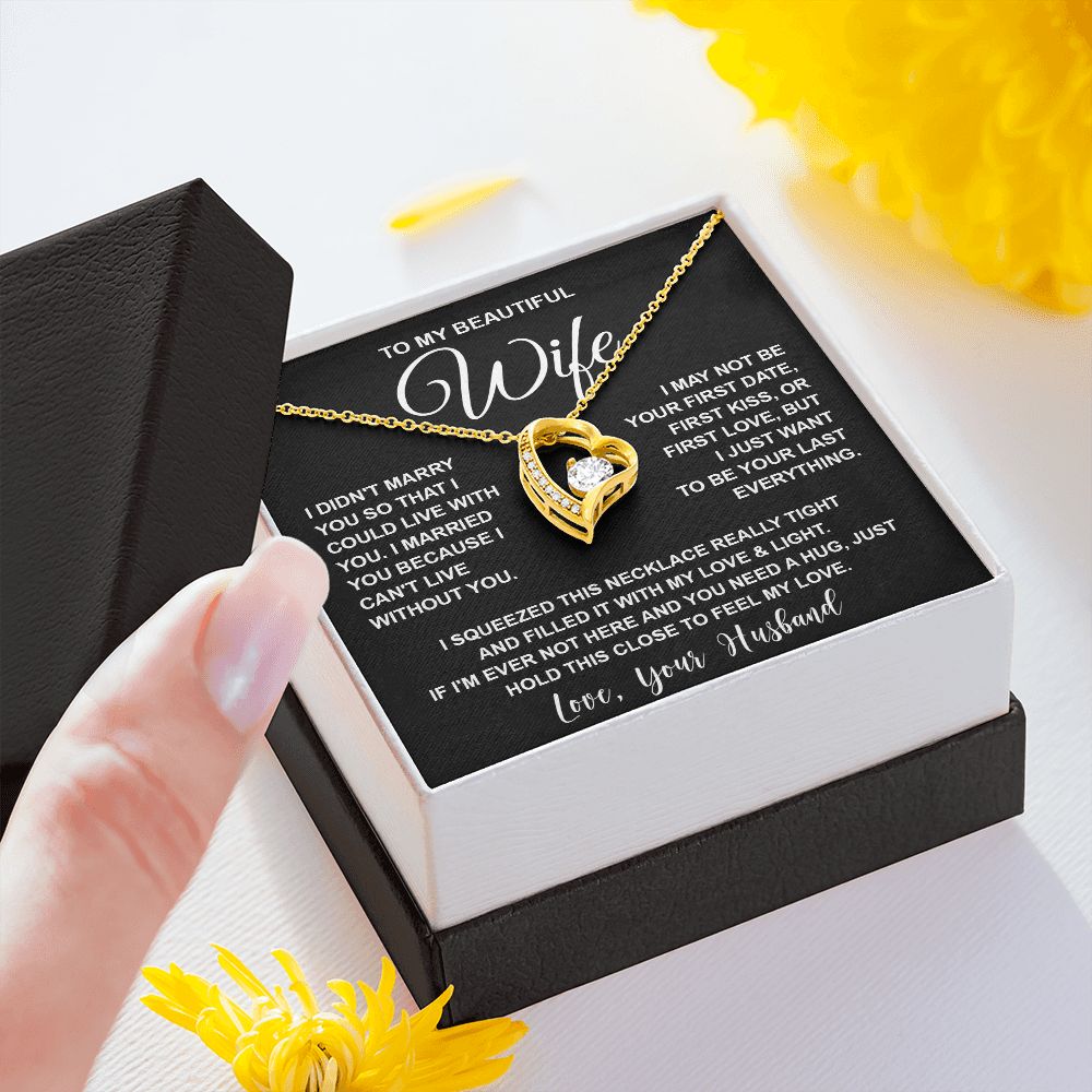 Wife Necklace Gifts From Husband, For Wife From Husband, Wife Birthday Gifts From Husband, Necklaces For Wife From Husband To My Wife Necklace Message Card and Necklace Gift Box Gift Box Styles on Birthday, Wedding, Anniversary, Valentine Forever Love