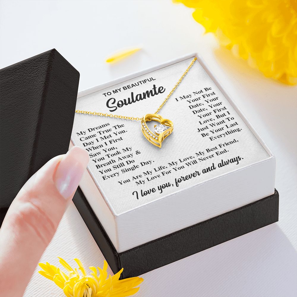 To My Soulmate Necklace Gift for Her, Soulmate Necklace, Necklaces for Wife from Husband, Valentine To My Wife Necklace, Soulmate Gifts, Necklace Message Card and Gift Box Styles on Birthday, Wedding, Anniversary, Valentine Forever Love