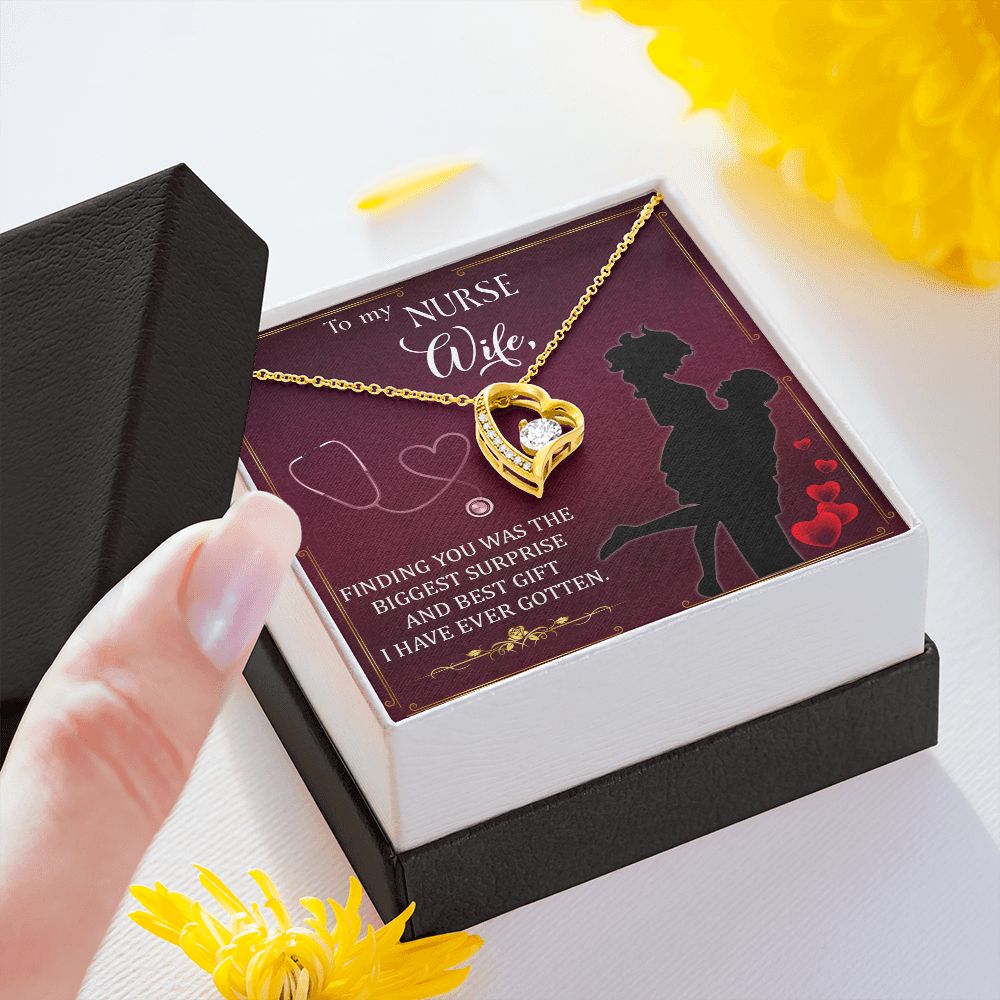 Couples Gifts,To My Nurse Wife Girlfriend Necklace Gifts From Husband, Wedding Anniversary Jewelry For Wife From Husband, Wife Birthday From Husband, To My Beautiful Wife Girlfriend Message Card and Gift Box styles On Birthday, Christmas, Anniversary  For