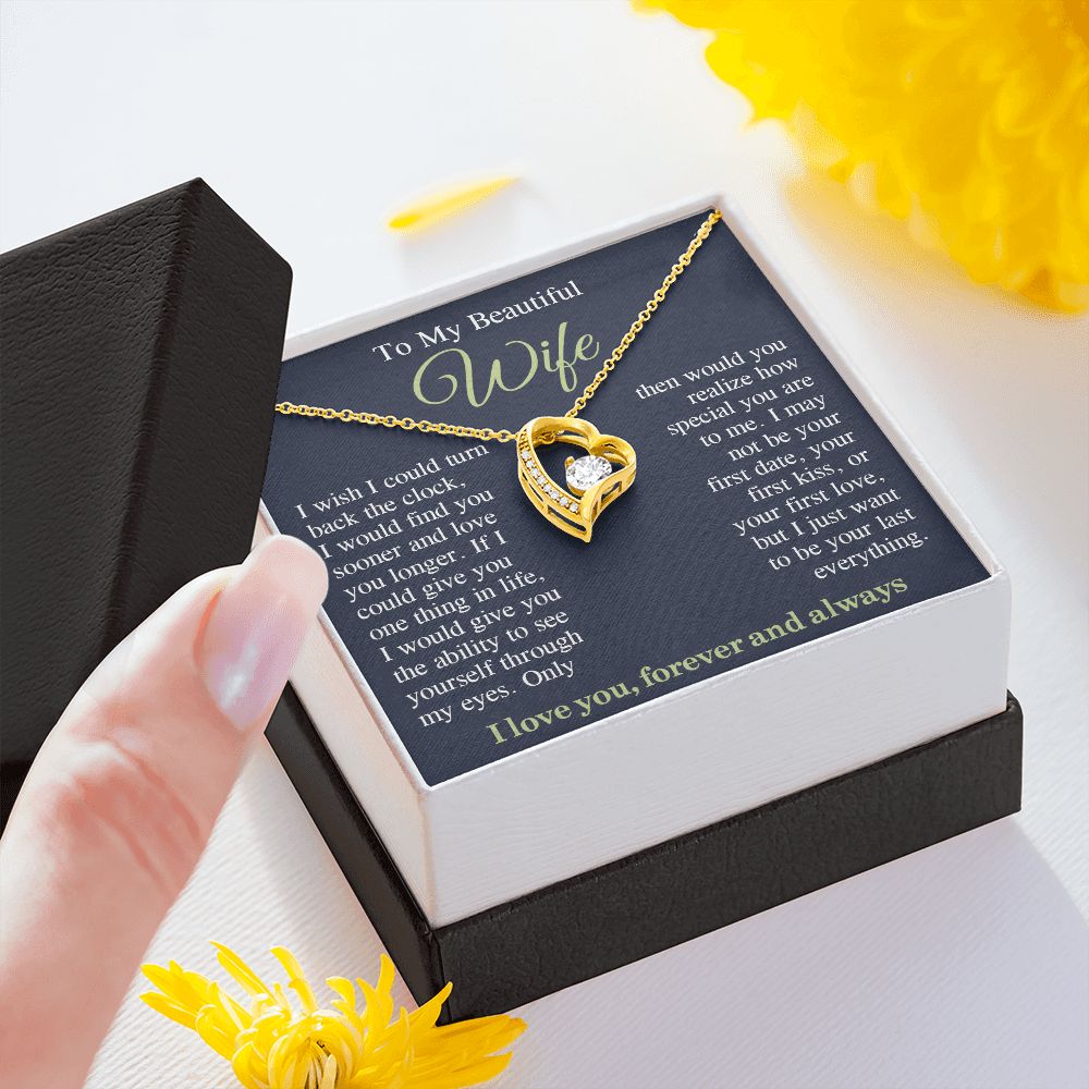 To My Beautiful Soulmate Necklace Gift, Wife Gifts From Husband, Anniversary Gifts For Wife From Husband To My Soulmate Necklace Message Card and Necklace Gift Box Gift Box Styles on Birthday, Wedding, Anniversary, Valentine Forever Love