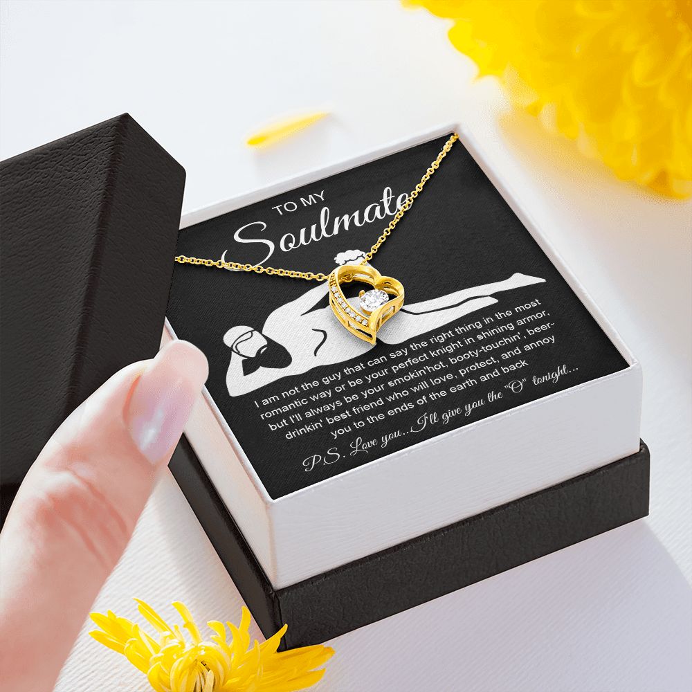 To My Soulmate Necklace For Women, Funny Gifts For Girlfriend,Valentine Christmas Presents For Girlfriend, Best Birthday Meaningful Gift Ideas For Wife, Women Romantic Jewelry For Her Anniversary Message Card and Gift Box Styles Forever Love