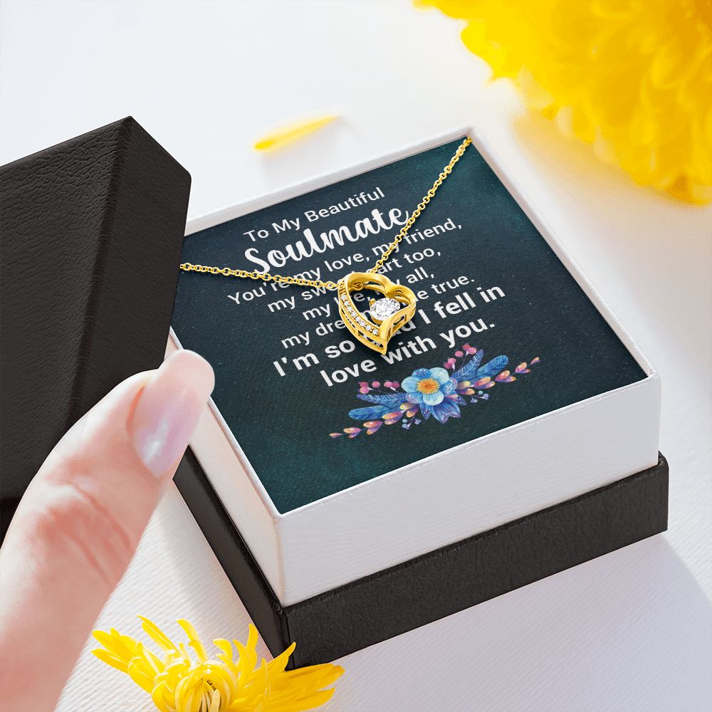 Couples Gifts, Beautiful Soulmate Necklace Gifts From Husband, Wedding Anniversary Jewelry For Wife From Husband, Wife Birthday From Husband, To My Unbiological Sister Message Card and Gift Box styles On Birthday, Christmas, Anniversary  Forever Love