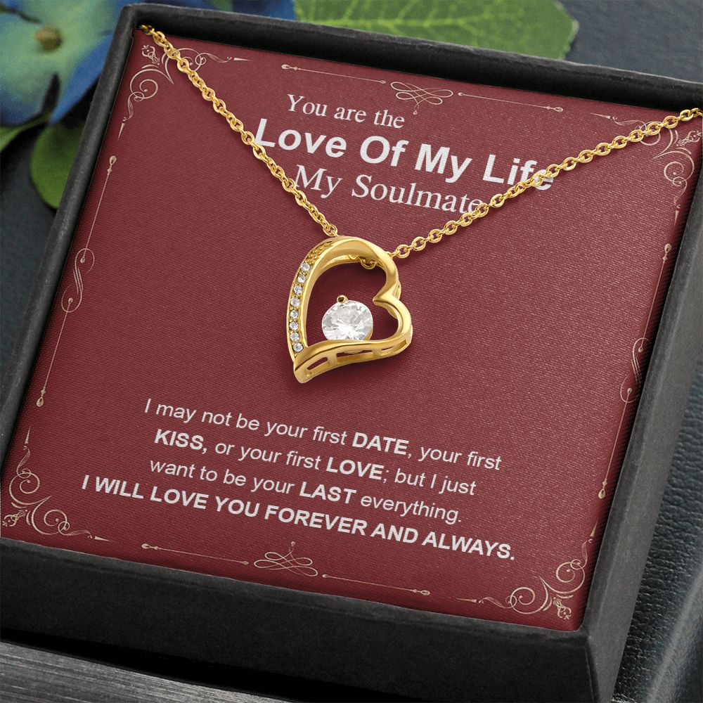 To My Soulmate Necklace, Necklaces For Wife from Husband, Soulmate Necklace to My Future Wife, Necklace For Soulmate with Message Card and Necklace Gift Box Gift Box Styles on Birthday, Christmas, Wedding, Anniversary Forever Love