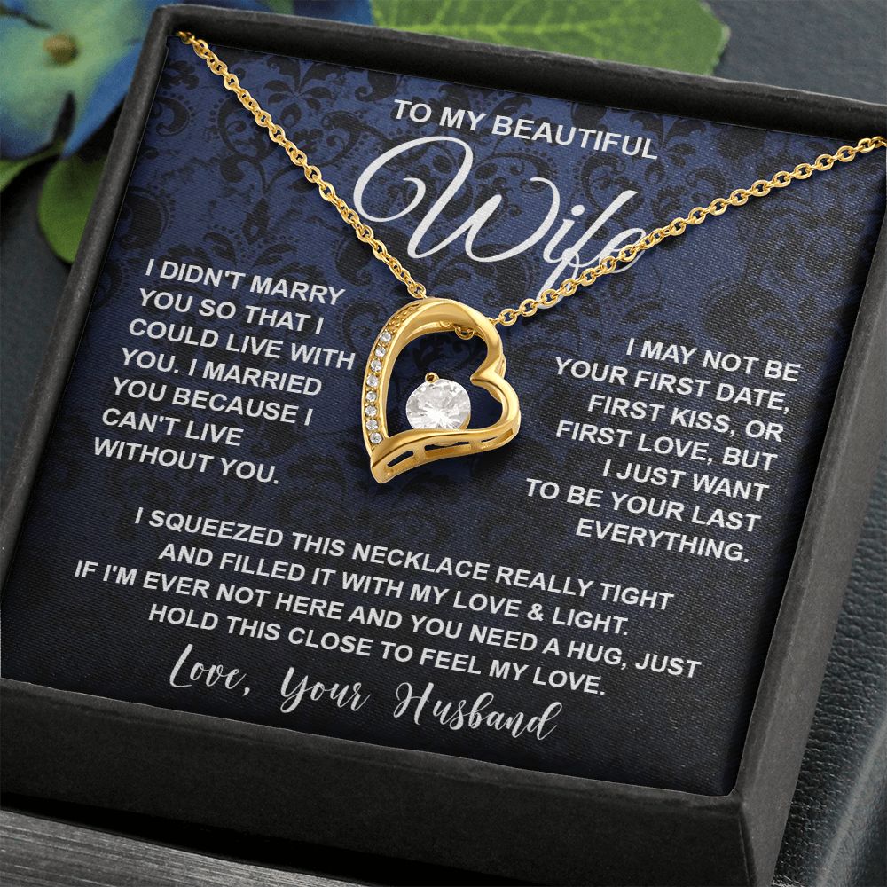 Wife Necklace Gifts From Husband, For Wife From Husband, Soulmate Valentine Gifts From Husband, Necklaces For Wife From Husband To My Wife Necklace Message Card and Necklace Gift Box Gift Box Styles on Birthday, Wedding, Anniversary, Valentine Forever Lov