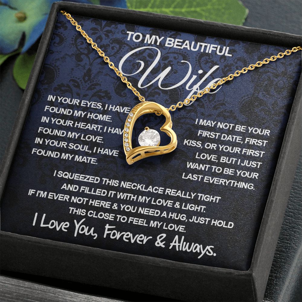 To My Beautiful Wife Necklace, Soulmate Jewelry For Women, Wife Necklace From Husband, Soulmate Anniversary Gifts Necklace For Wife, Soulmate Gifts For Her, To My Future Wife Necklace Soulmate Forever Love